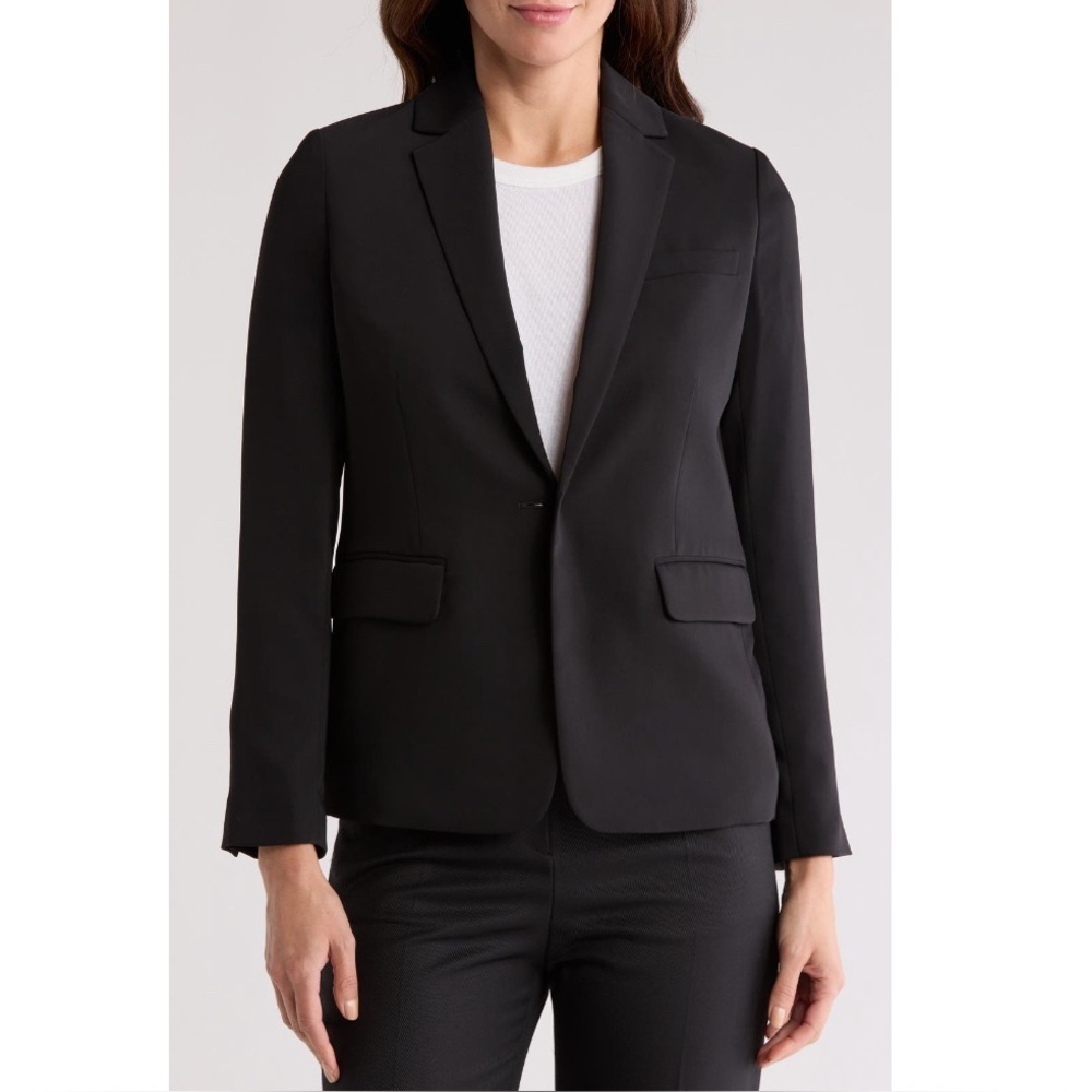 Vince Concealed closure notch lapel Blazer Black